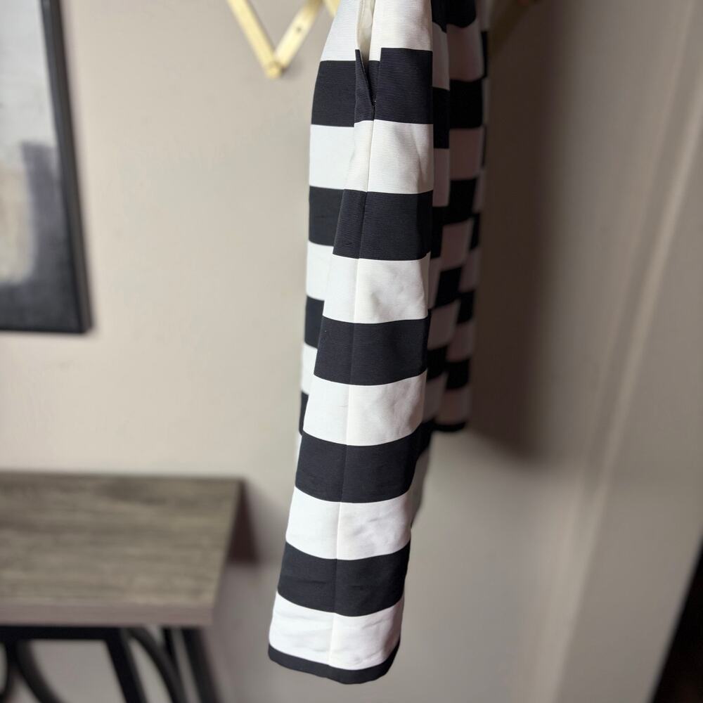 NY&Co Black & White Striped Pleated A-Line Skirt Size 12 – Preppy Office Chic